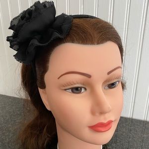 Girls J Crew Black Silky Rose Flower headband